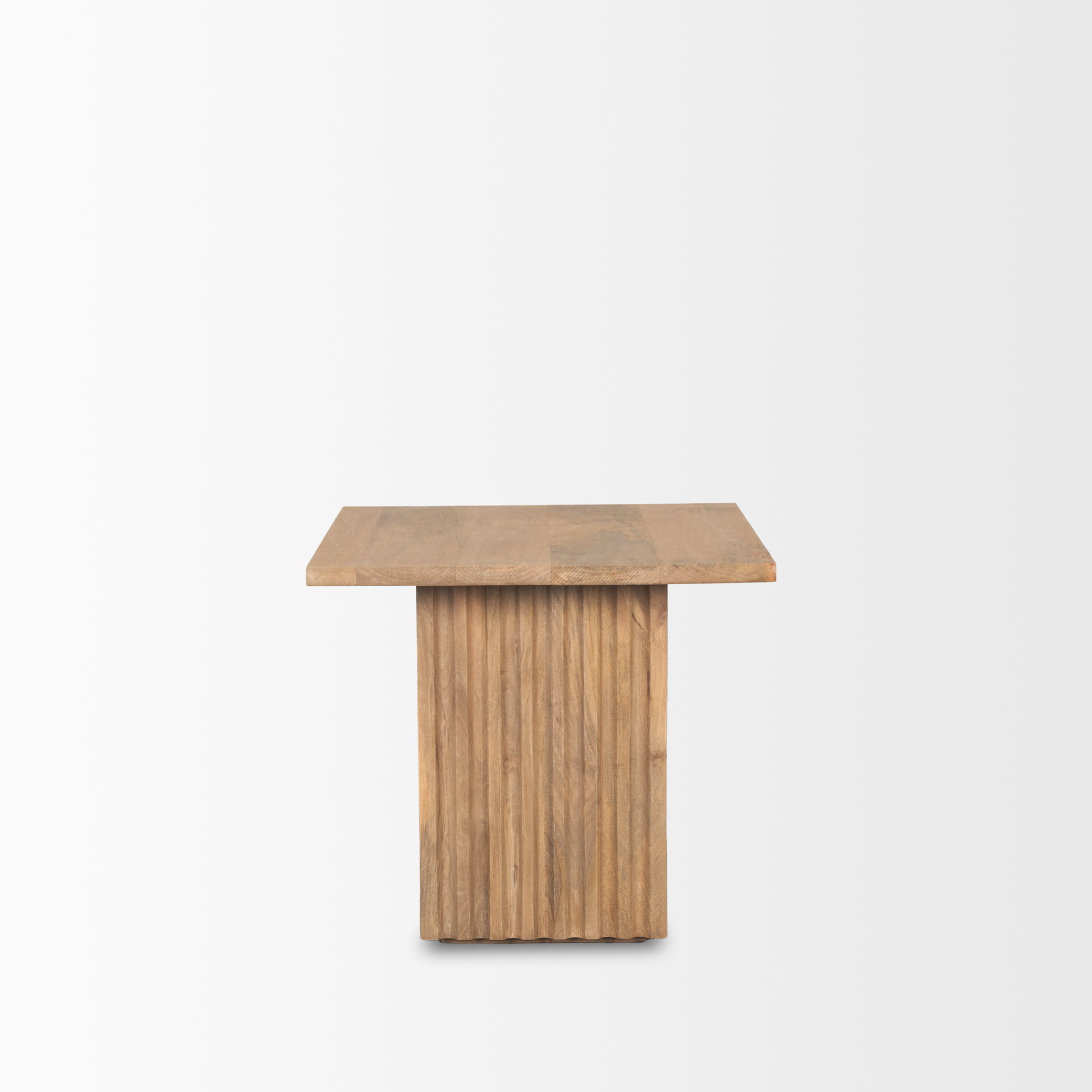 June Light Brown Wood with Fluting Square Side Table, Side & End Table by Mercana, 24" length x 24" width x 22" height View 5