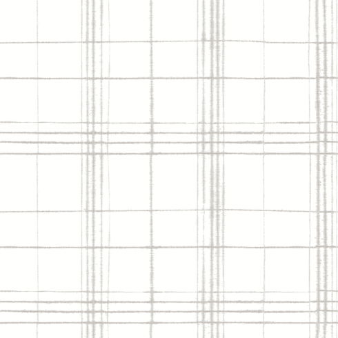 Farmhouse Plaid Linen & White Wallpaper