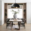 Karina 36' Round Matte Black Hammered Metal Dome Pendant Light, by Mercana, 36" length x 36" width x 21" height thumbnail 2