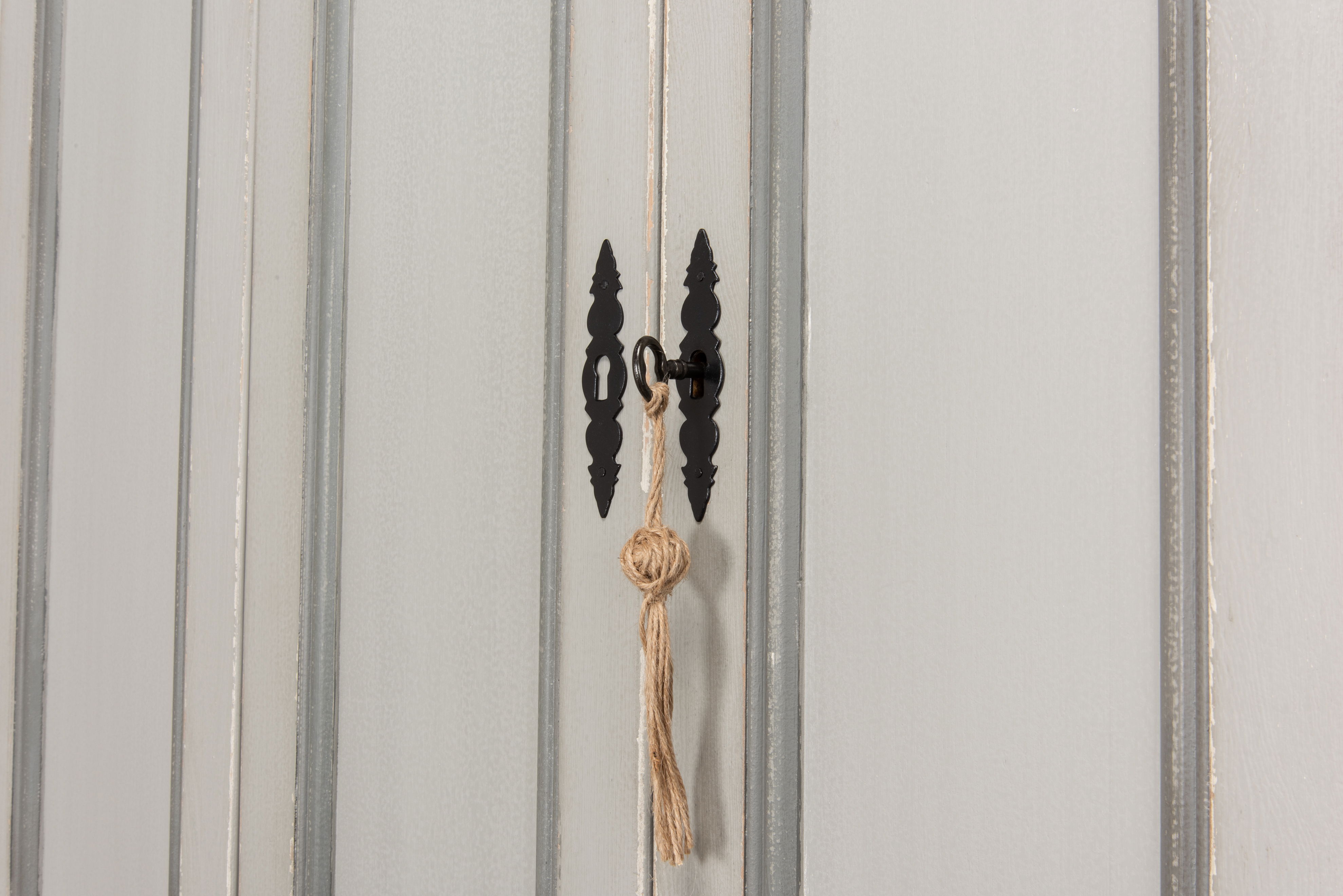 *Painted Directoire Style Cupboard, Shelving & Bookcase by Sarreid, 54" length x 17" width x 89" height View 15