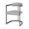 Hollyfield Curved Back Dining Arm Chair | Gray Fabric with Gray Iron, Dining Chair by Mercana, 20.47" length x 21.5" width x 29.53" height thumbnail 1