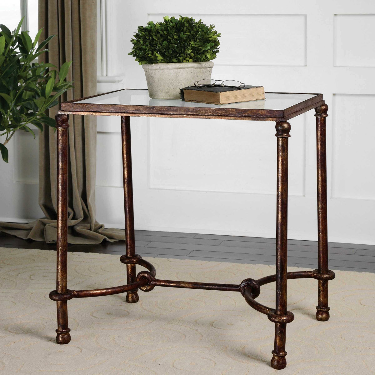 Warring Iron End Table, Side & End Table by Uttermost, 25.25" width x 26" height x 19" depth View 2