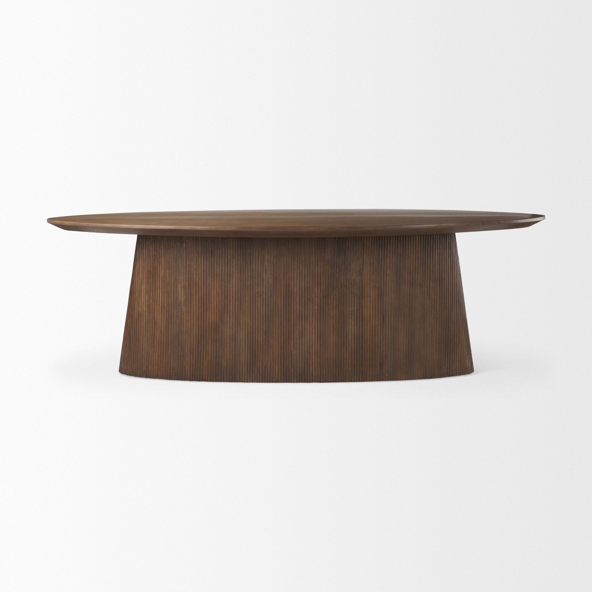 Lance 94'L x 50'W x30'H Medium Brown Solid Wood Oval Dining Table large image 