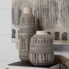 Riker III Large Dark Gray Cream Ceramic Vase, by Mercana, 5.12" length x 5.12" width x 14.17" height thumbnail 4