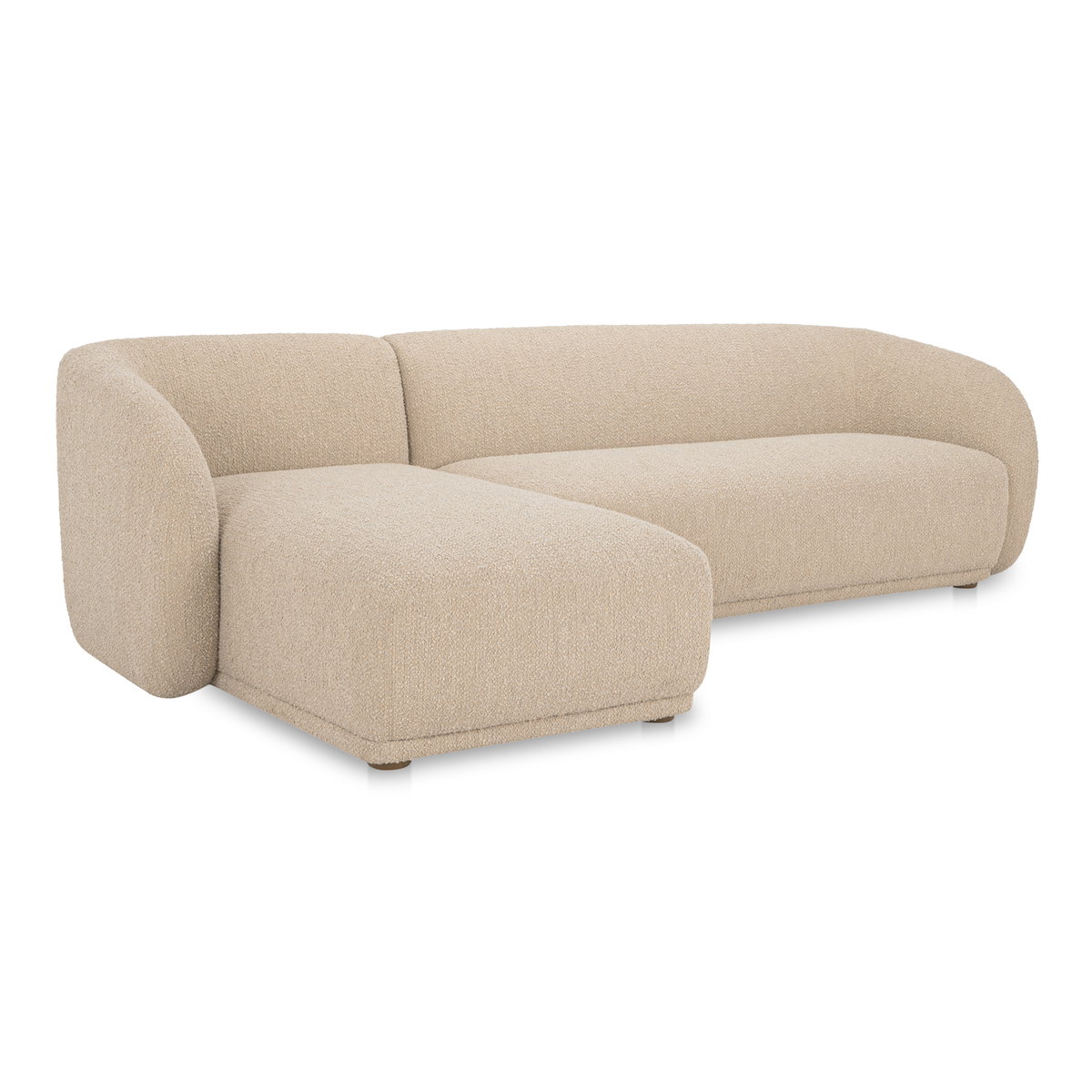 Faye Left Sectional Beige Boucle, Sectional Sofa by Moe's Home, 113.75" width x 29.5" height x 60.25" depth View 2