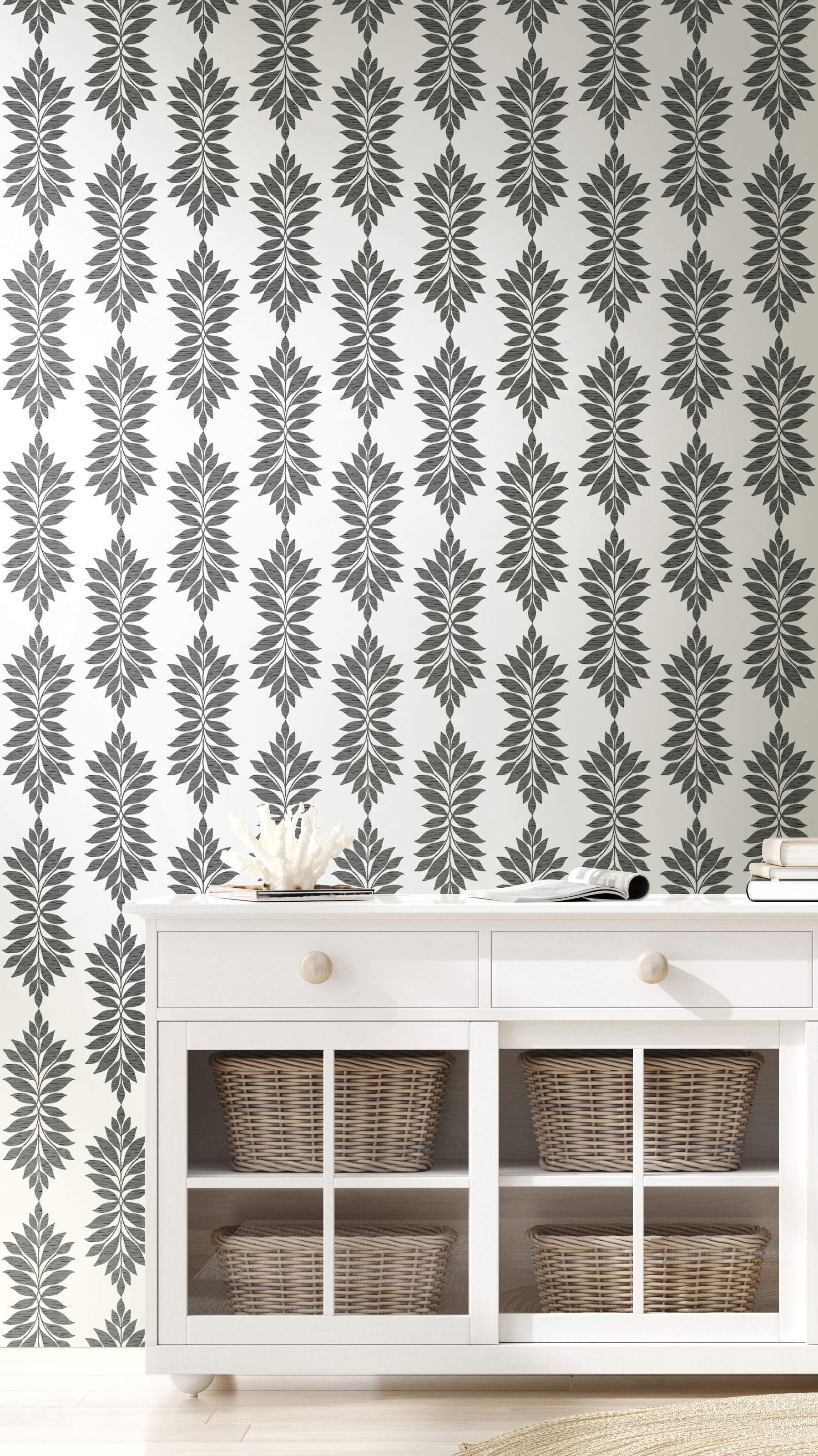 Broadsands Botanica Black Peel & Stick Wallpaper large image 