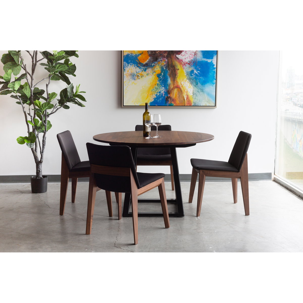 Deco Dining Chair Black- Set Of Two, by Moe's Home, 21.25" width x 30.75" height x 22" depth View 7