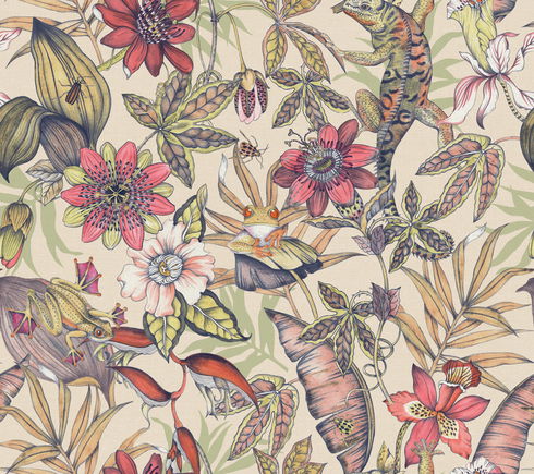 Rainforest Cream Wallpaper