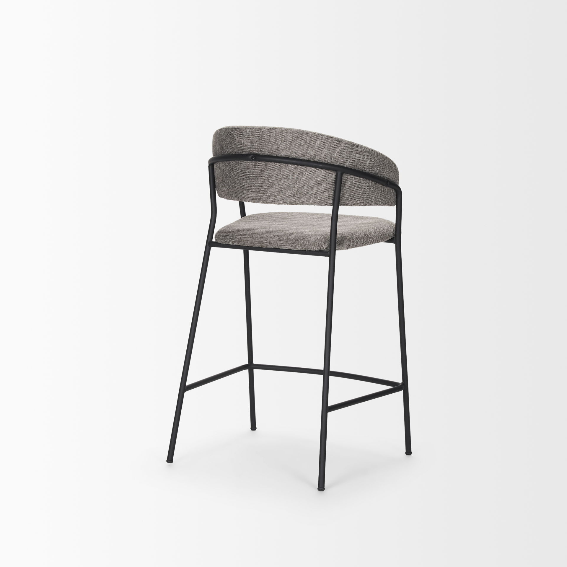 Carolyn Counter Stool with Gray Fabric & Matte Black Metal, Counter & Bar Stool by Mercana, 19.3" length x 20.4" width x 35.75" height View 7
