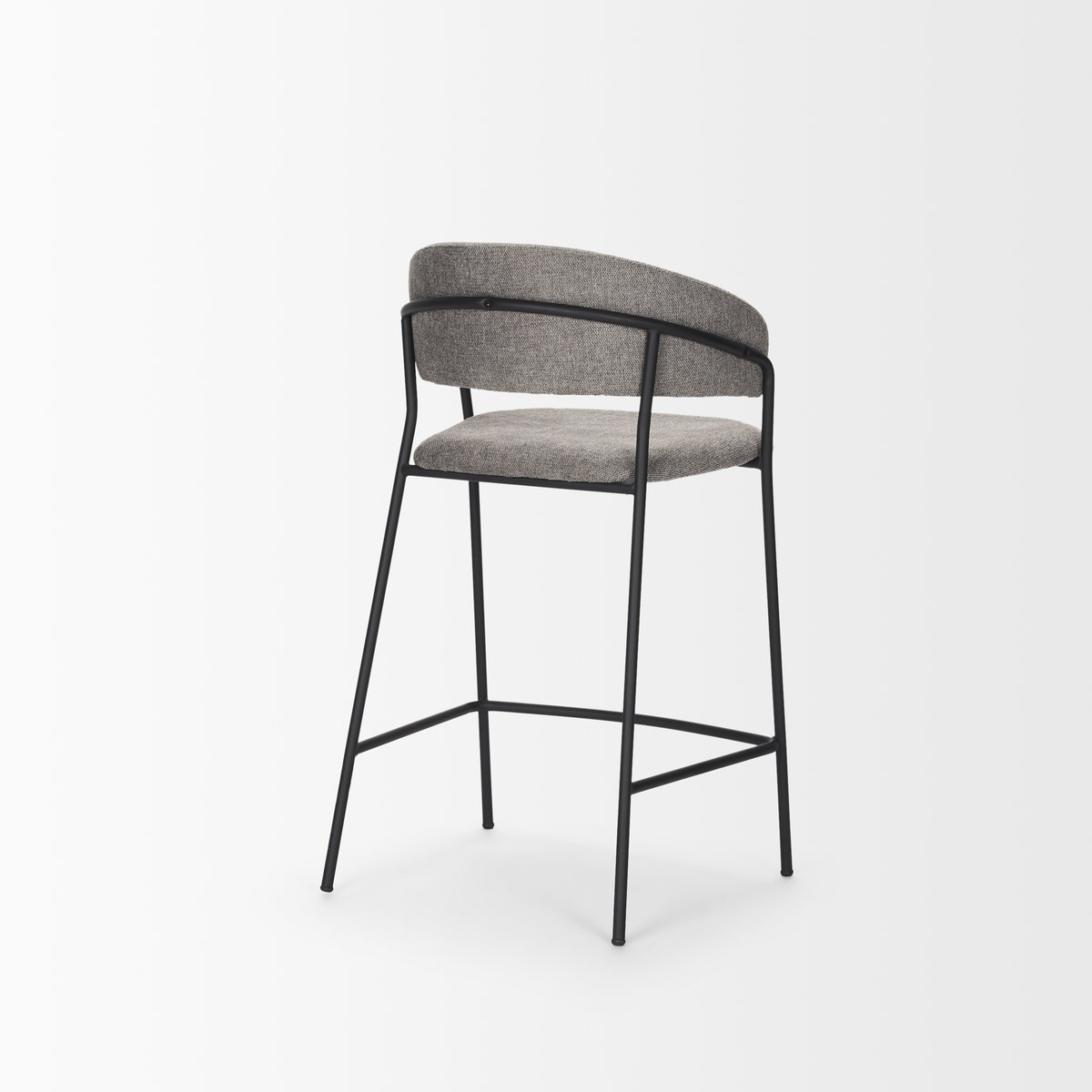 Carolyn Counter Stool with Gray Fabric & Matte Black Metal, Counter & Bar Stool by Mercana, 19.3" length x 20.4" width x 35.75" height View 7