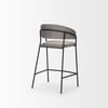 Carolyn Counter Stool with Gray Fabric & Matte Black Metal, Counter & Bar Stool by Mercana, 19.3" length x 20.4" width x 35.75" height thumbnail 7
