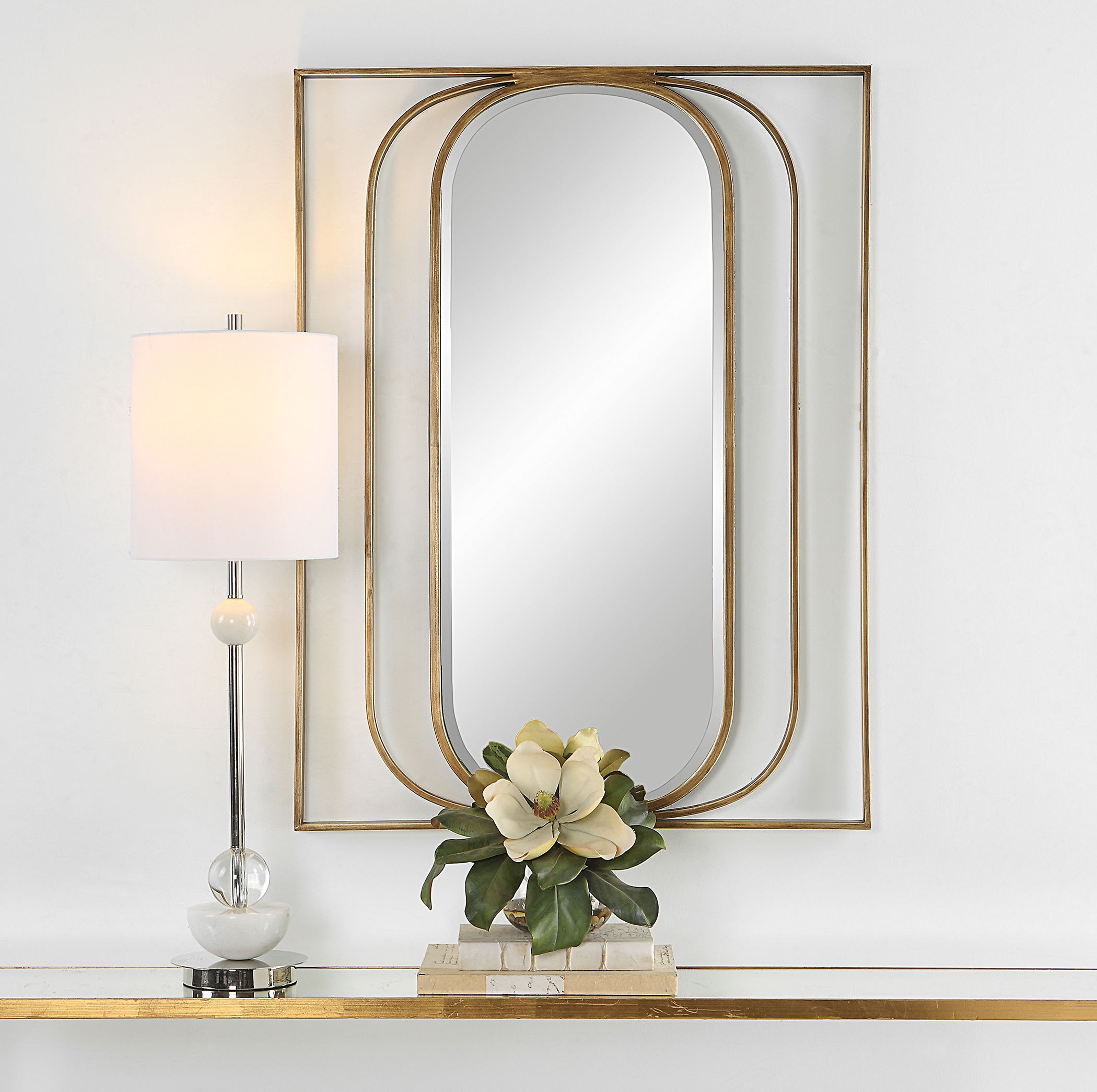 Replicate Contemporary Oval Mirror, by Uttermost, 30" width x 40" height x 1.25" depth View 2