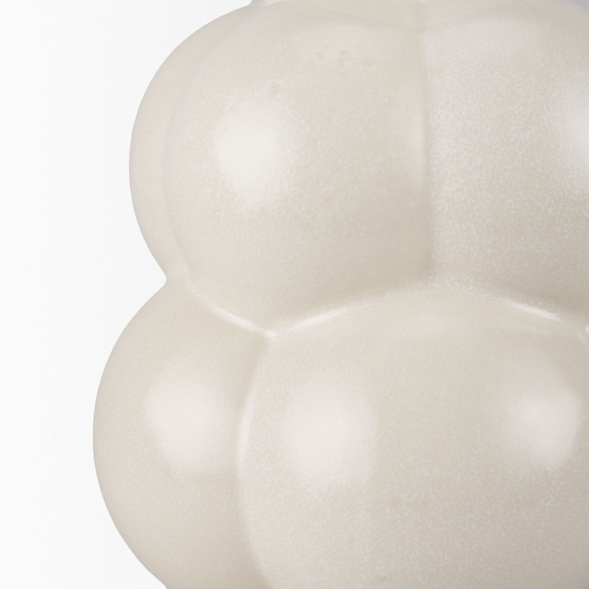 Ulvi Cream Glazed Bubble Ceramic Vase, by Mercana, 7.68" length x 7.48" width x 14.17" height View 9