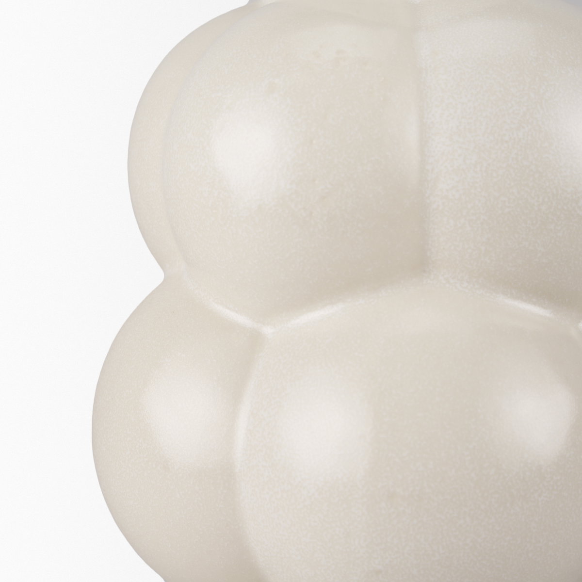 Ulvi Cream Glazed Bubble Ceramic Vase, by Mercana, 7.68" length x 7.48" width x 14.17" height View 9
