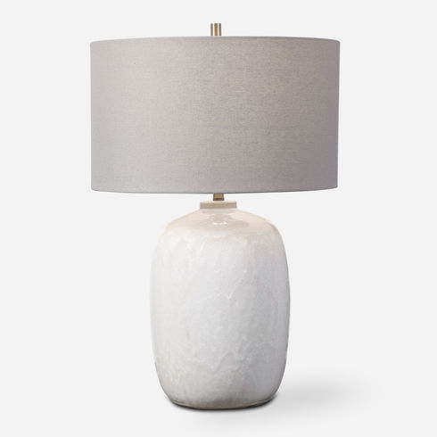 Winterscape White Glaze Table Lamp