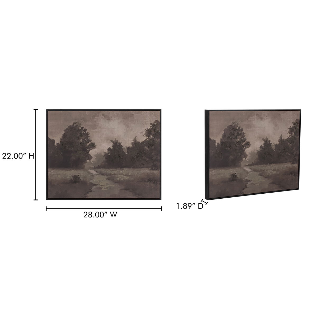 Alder Framed Painting, by Moe's Home, 28" width x 22" height x 1.89" depth View 7