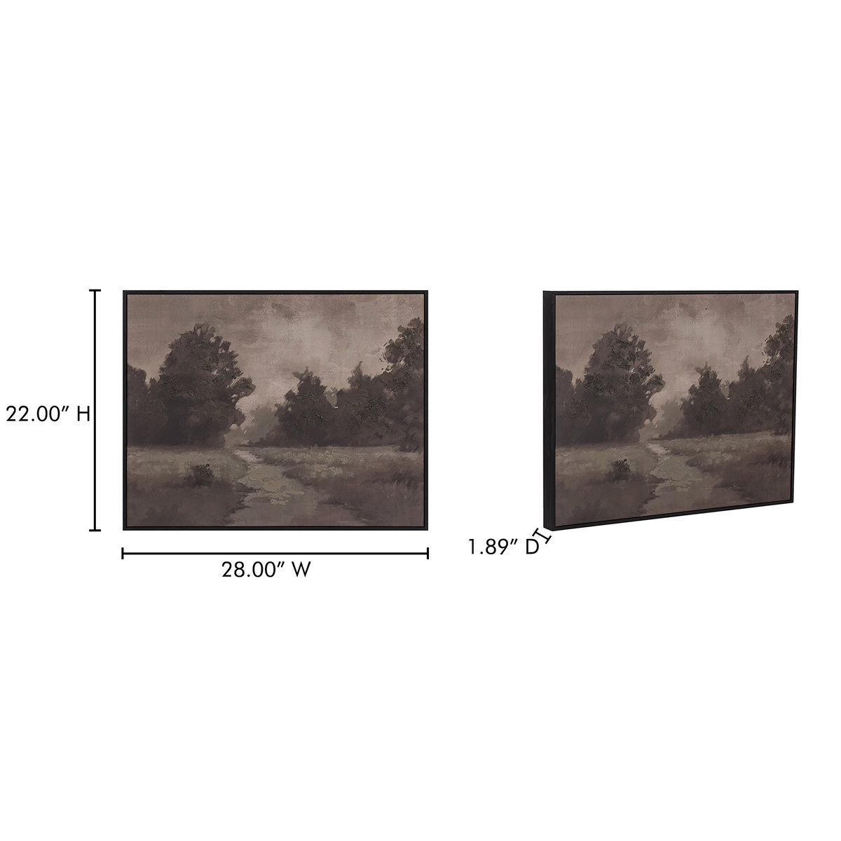 Alder Framed Painting, by Moe's Home, 28" width x 22" height x 1.89" depth View 7