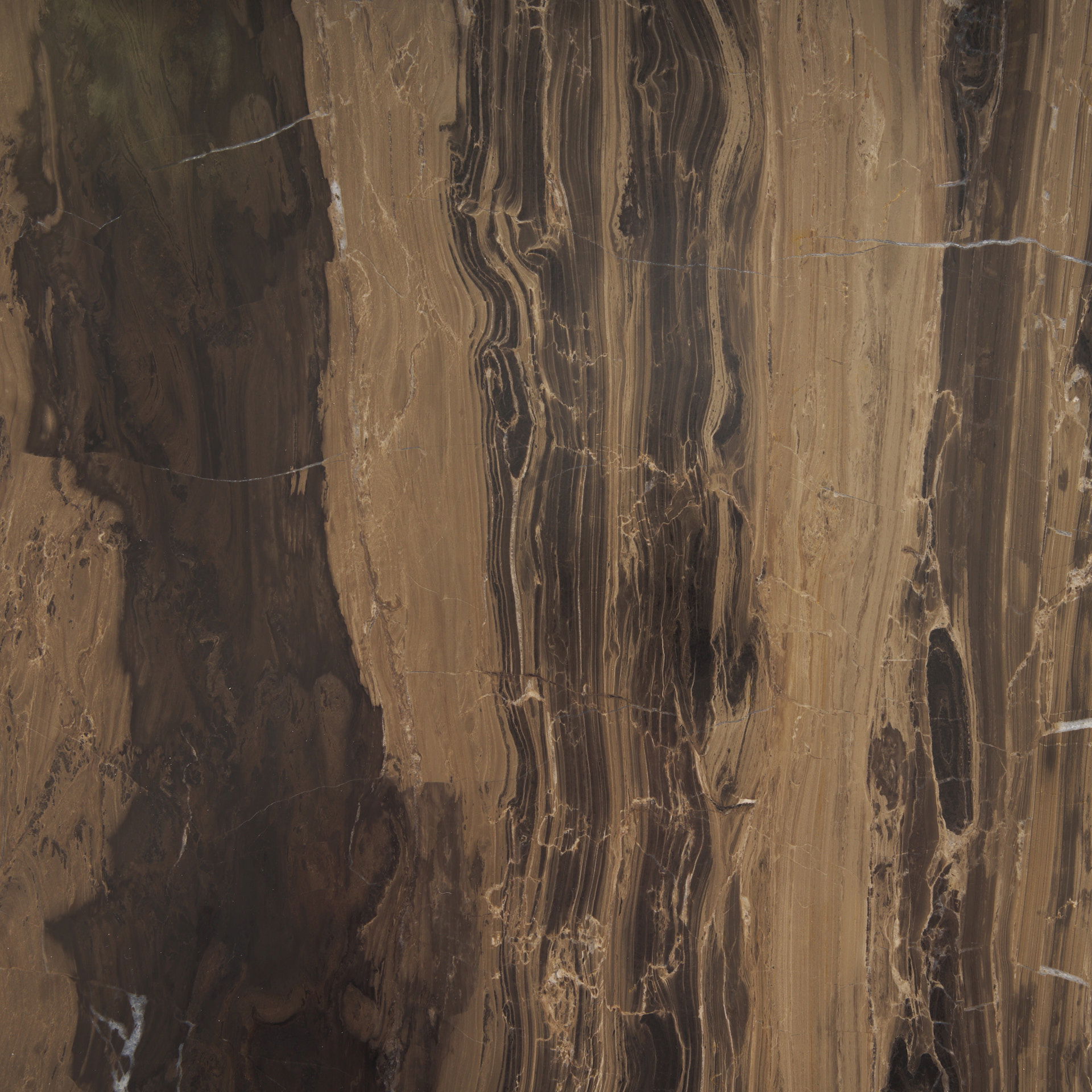 Jovia Brown Mango Wood with Cappuccino Marble Round Side Table large image 