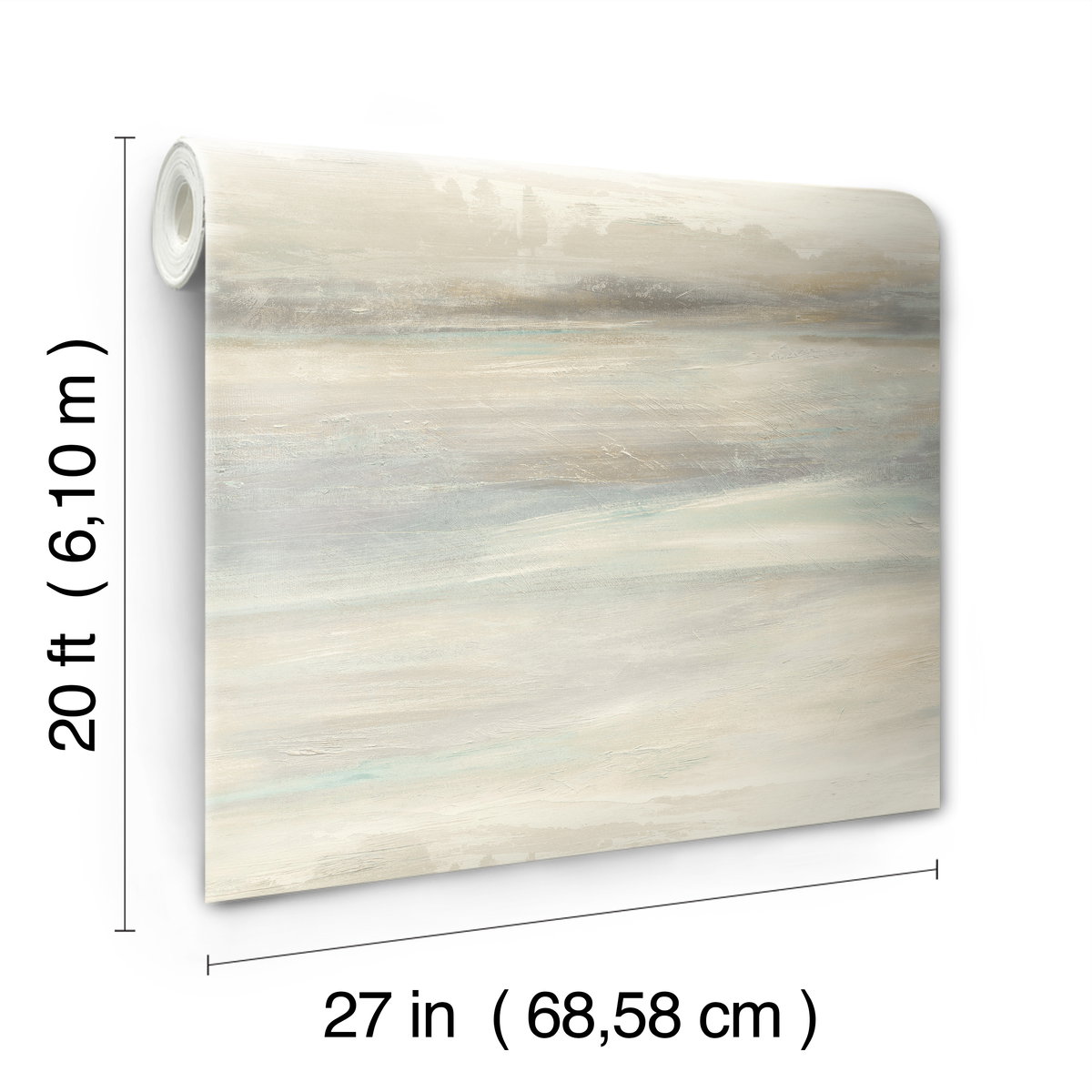 Soothing Mists Scenic Blue & Beige Peel & Stick Wallpaper, by York Wall, 20' length x 2'3" width x 0.02" depth View 8