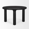 Soma Textured Black Mango Wood Round Dining Table, by Mercana, 48" length x 48" width x 30" height thumbnail 6