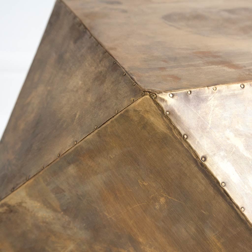 Exagoni 26' x 18.5' Hexagonal Brass Plated Hexagonal End/Side Table, Side & End Table by Mercana, 26" length x 26" width x 18.5" height View 3