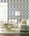 Hourglass Trellis Navy Wallpaper, by York Wall, 27' length x 2'3" width x 0.02" depth thumbnail 2