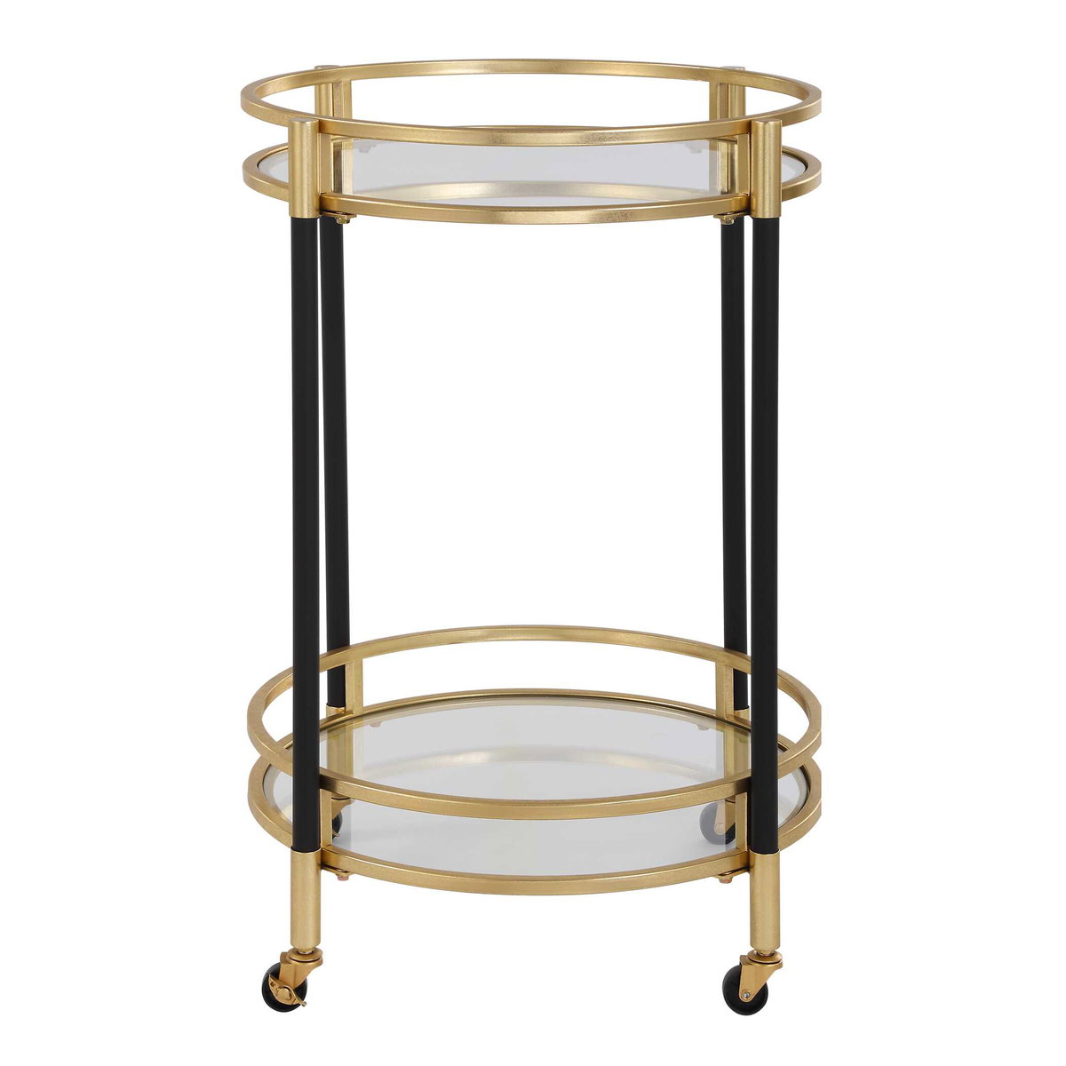 Dolly Round Bar Cart, Bar Carts & Cabinet by Uttermost, 22" width x 29.75" height x 22" depth View 5