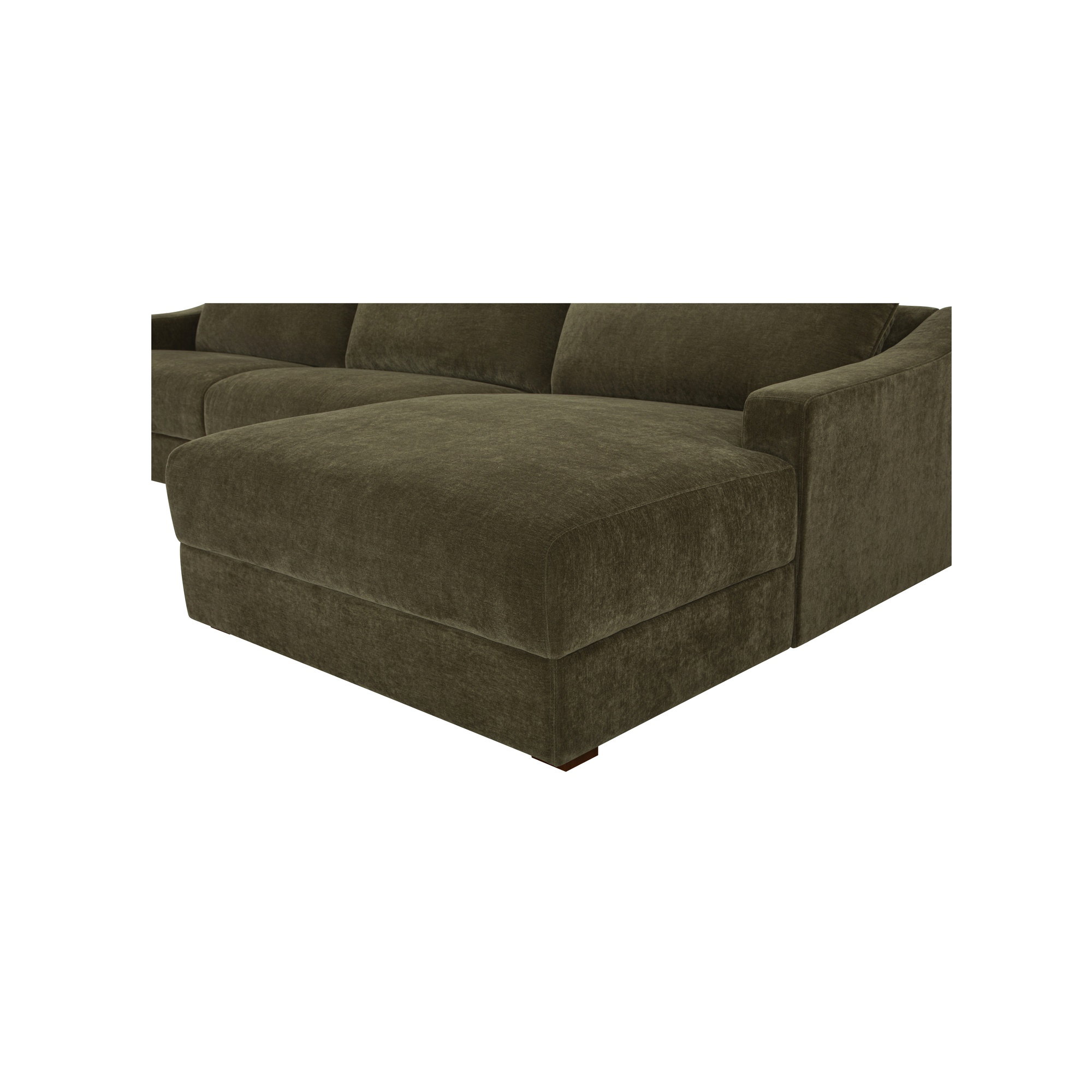 Farrow Sectional Cedar Green Right, Sectional Sofa by Moe's Home, 130.5" width x 31.75" height x 61.5" depth View 5