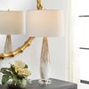 Lyra White & Gold Table Lamp, by Uttermost, 15" width x 28.5" height x 15" depth thumbnail 2