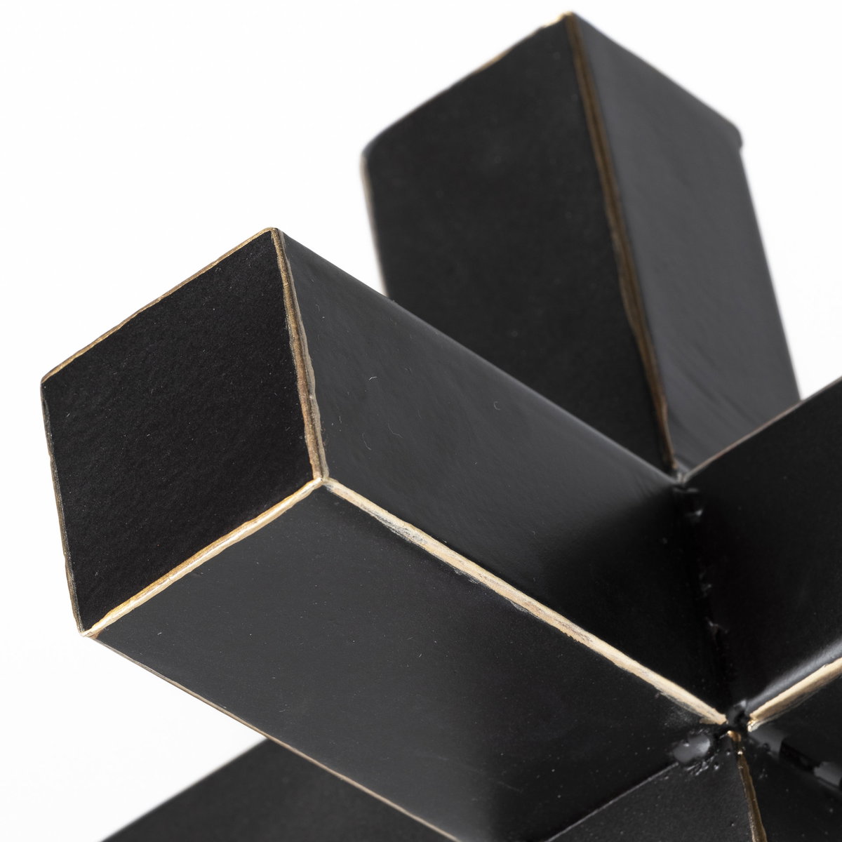 Abel (Large) 9L x 9W Black Metal Jack with Gold Accents, Decorative Object by Mercana, 9.45" length x 8.46" width x 8.07" height View 8