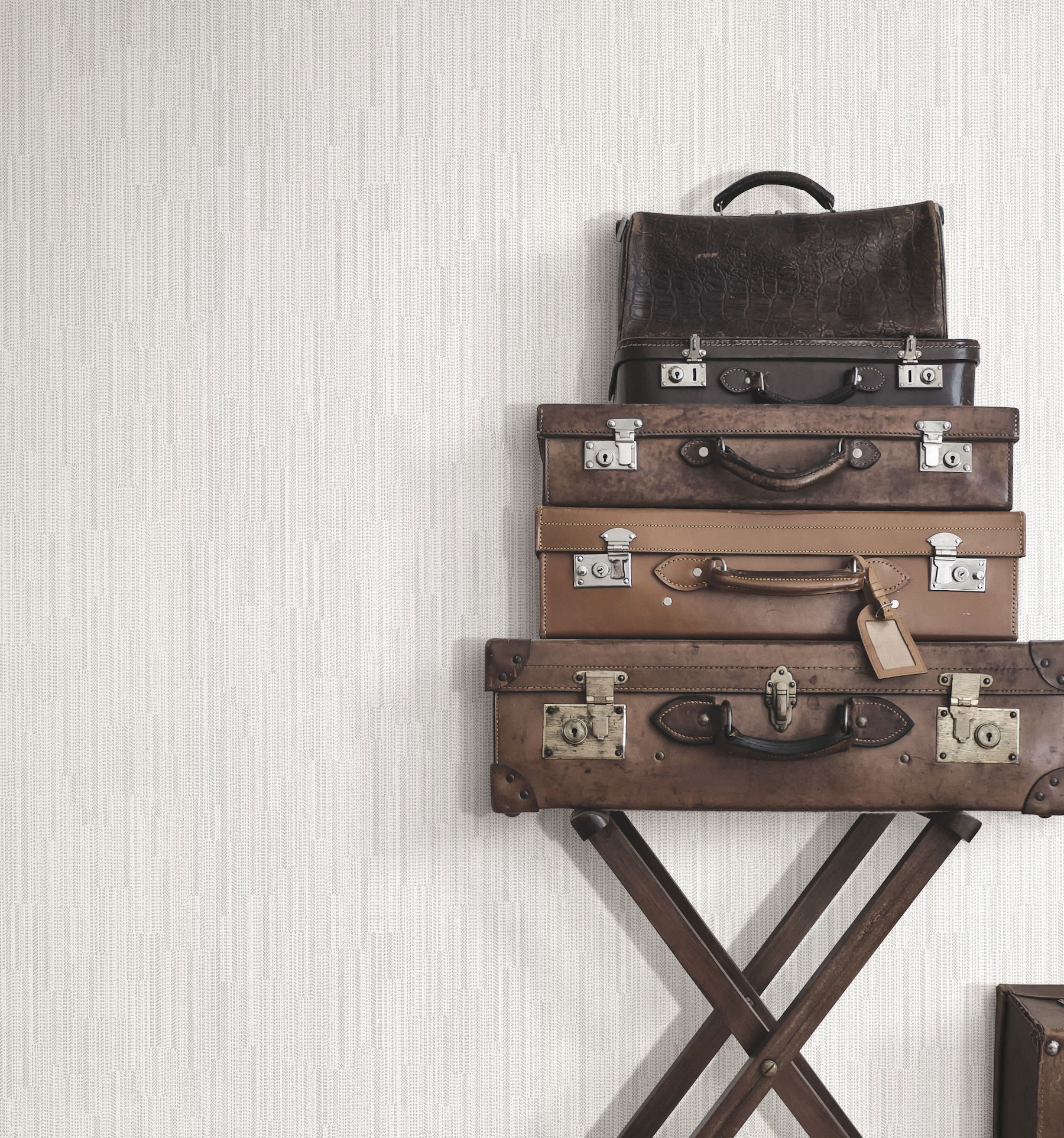 Weekender Weave White Wallpaper, by York Wall, 33' length x 1'8.5" width x 0.02" depth View 3