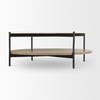 Larkin Marble Top with Brown Wood Shelf Round Coffee Table, by Mercana, 42" length x 42" width x 16" height thumbnail 5
