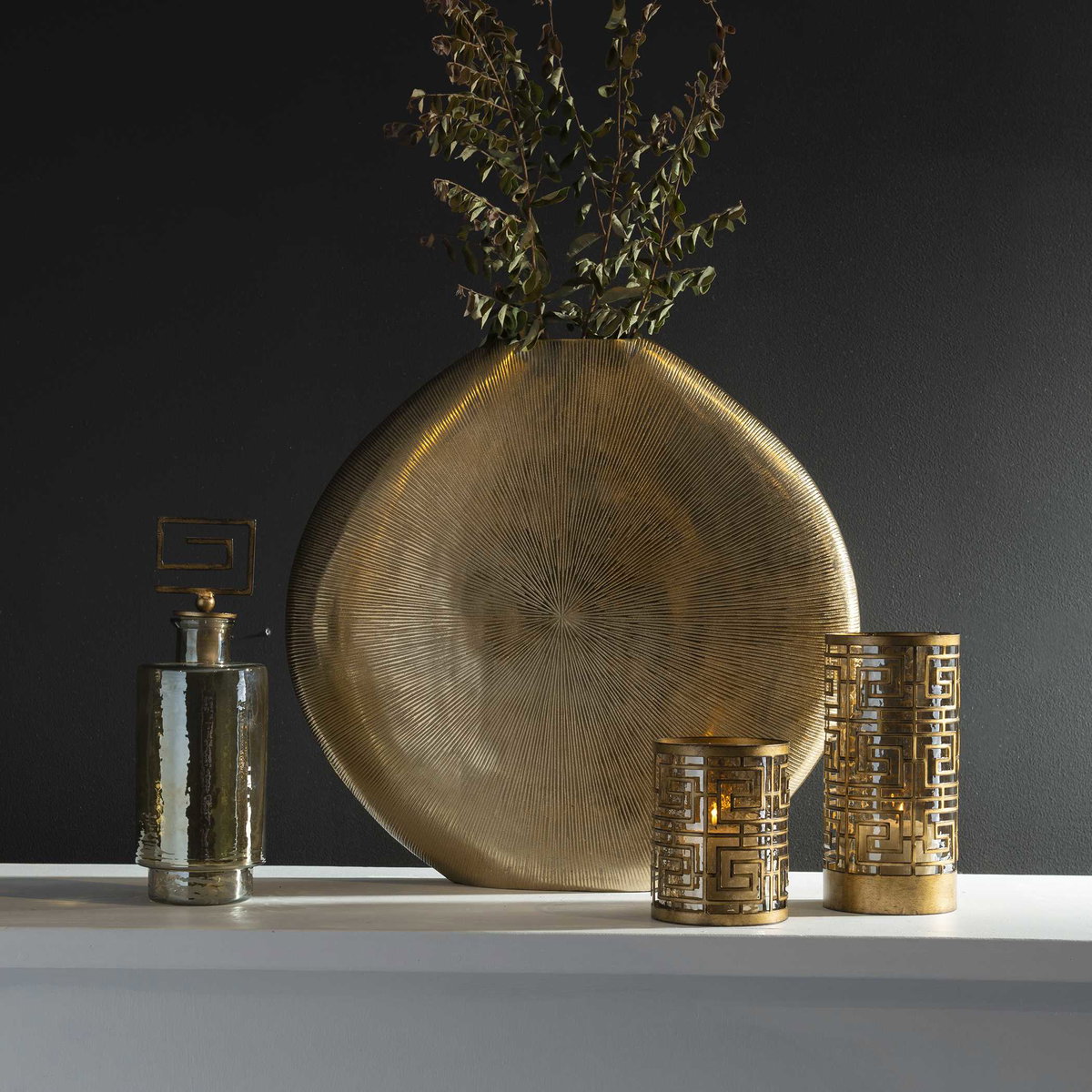 Gretchen Gold Vase, by Uttermost, 23" width x 22" height x 4" depth View 2