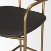 Parker Backless 40in Seat Bar Stool | Brown Faux Leather with Gold Metal, Counter & Bar Stool by Mercana, 19" length x 19.75" width x 40" height thumbnail 10