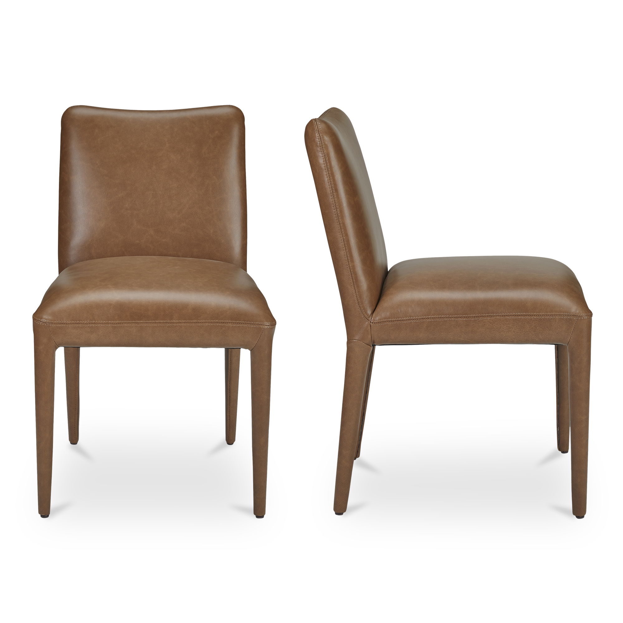 Calla Dining Chair Brown - Set Of Two, by Moe's Home, 20.5" width x 33.5" height x 23.5" depth View 2