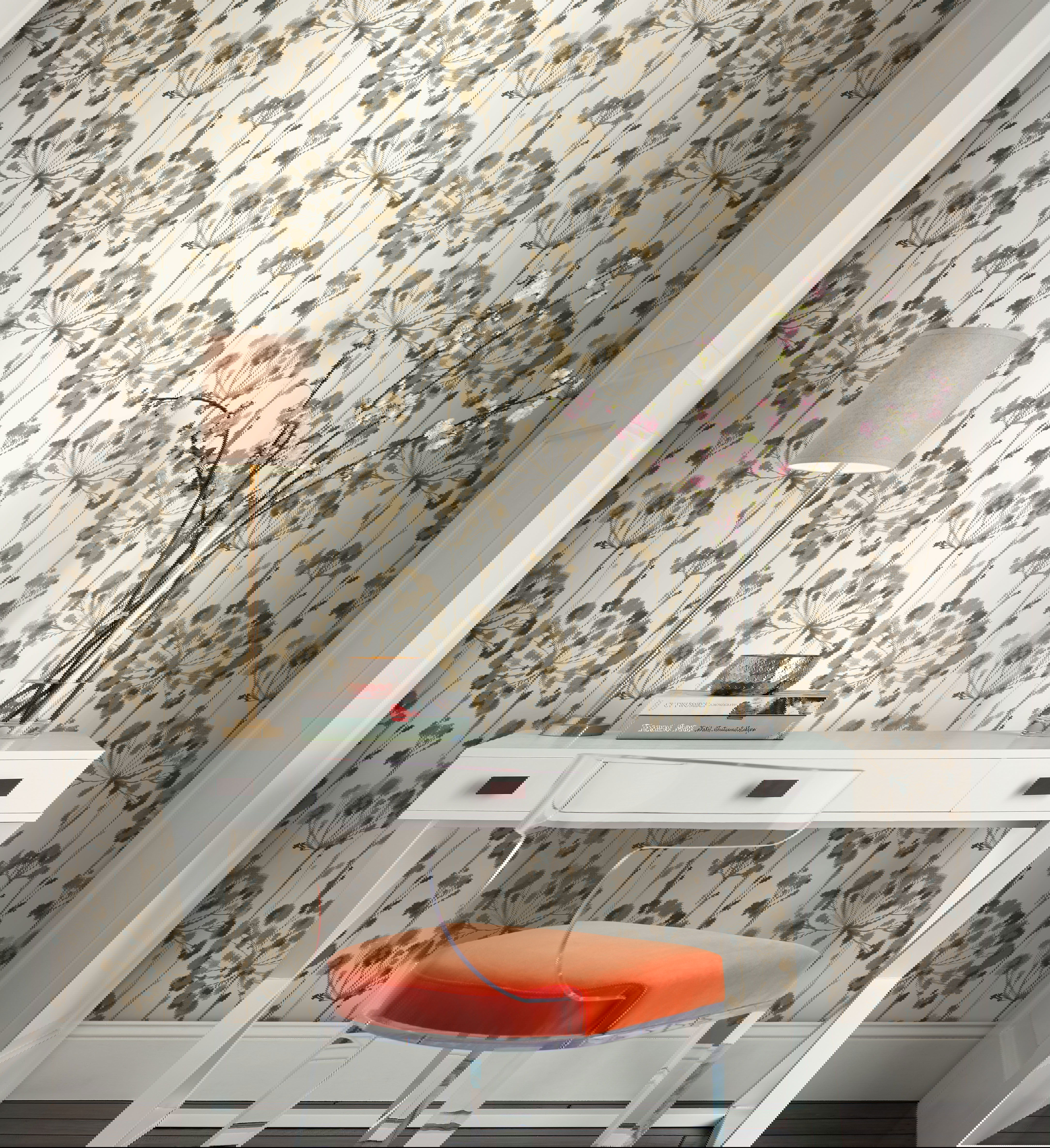Flourish Neutral Peel & Stick Wallpaper large image 