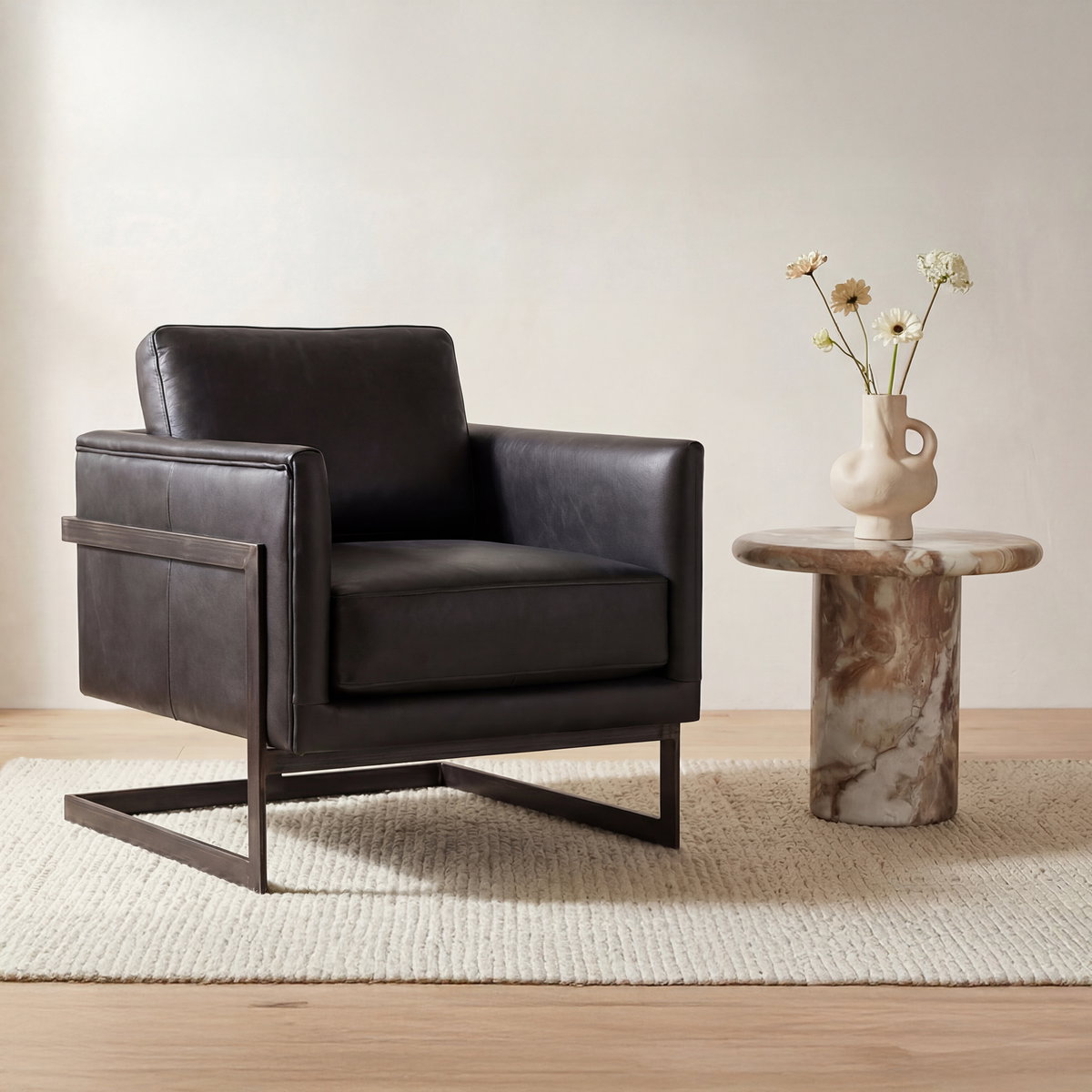 Luxley Club Chair Black, Accent Chair by Moe's Home, 27" width x 30" height x 31" depth View 5