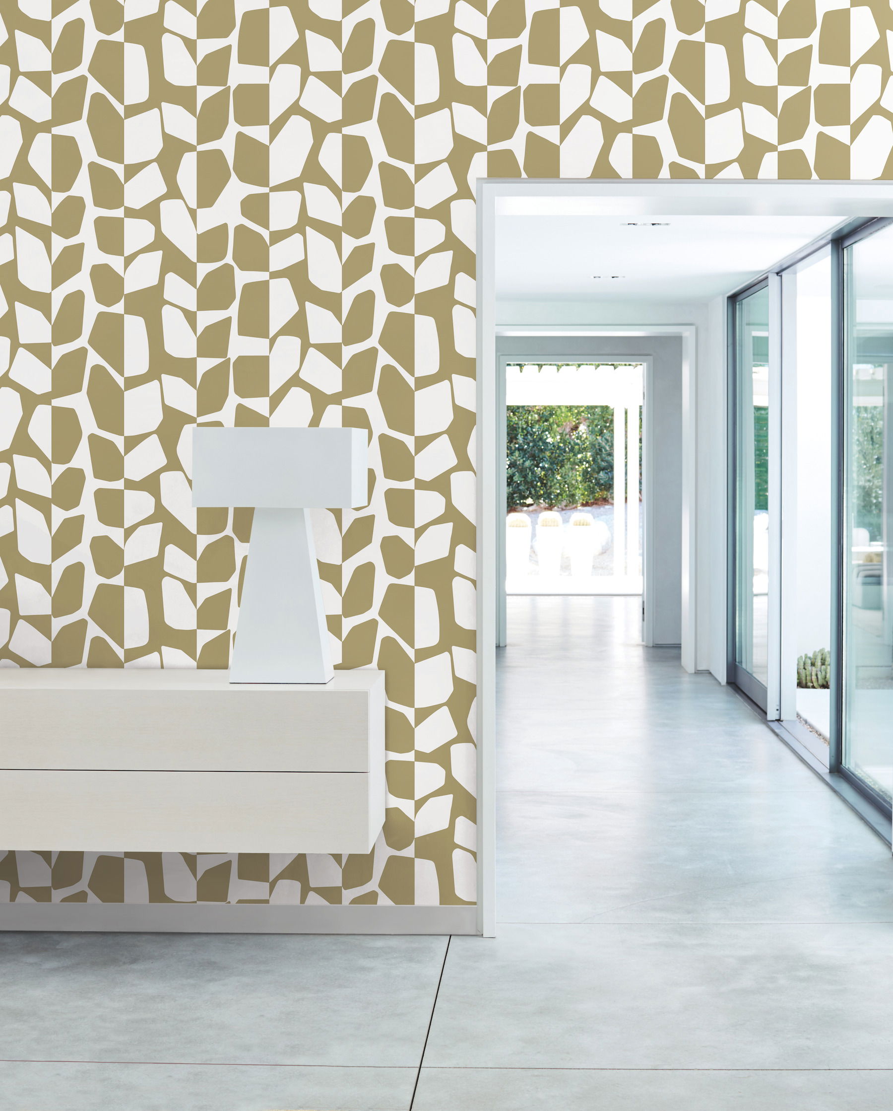 Primitive Vines Gold Metallic Wallpaper, by York Wall, 27' length x 2'3" width x 0.02" depth View 2