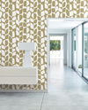 Primitive Vines Gold Metallic Wallpaper, by York Wall, 27' length x 2'3" width x 0.02" depth thumbnail 2