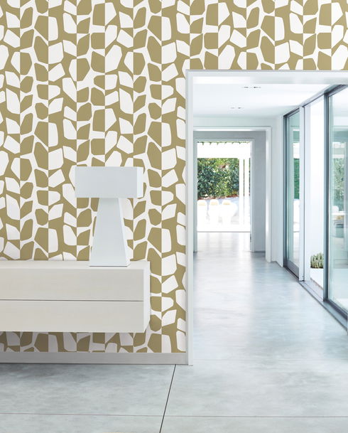 Primitive Vines Gold Metallic Wallpaper