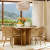 Layna Dining Table Beige, by Dovetail, 54" width x 30" height x 54" depth thumbnail 6