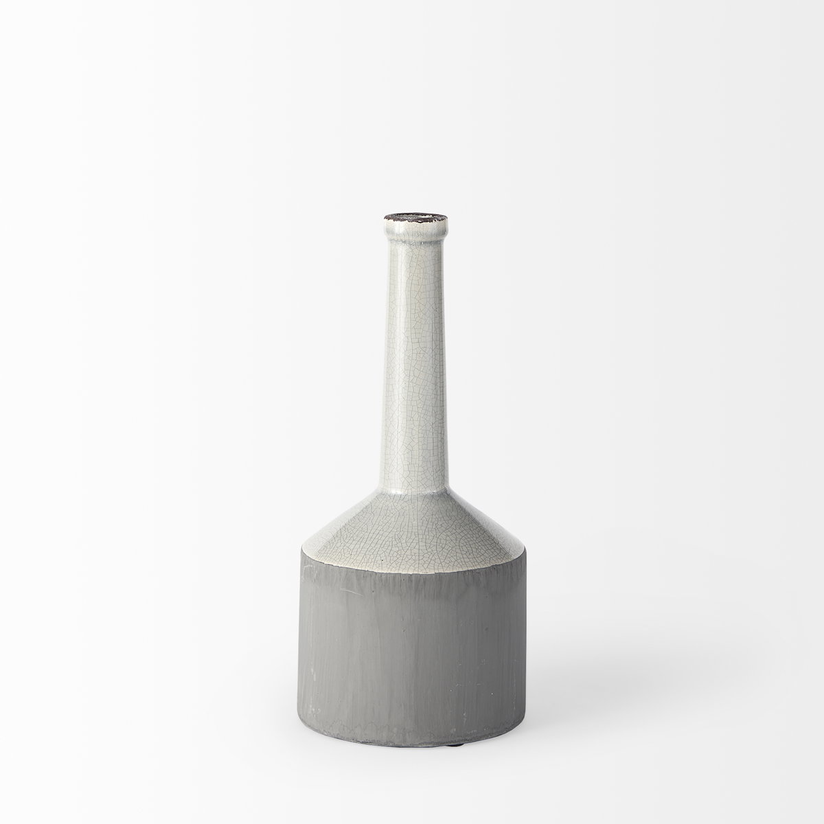 Burton 14.2H Medium Two Tone Gray Ceramic Jug Vase, Decorative Jar by Mercana, 5.5" length x 5.5" width x 12.6" height View 4