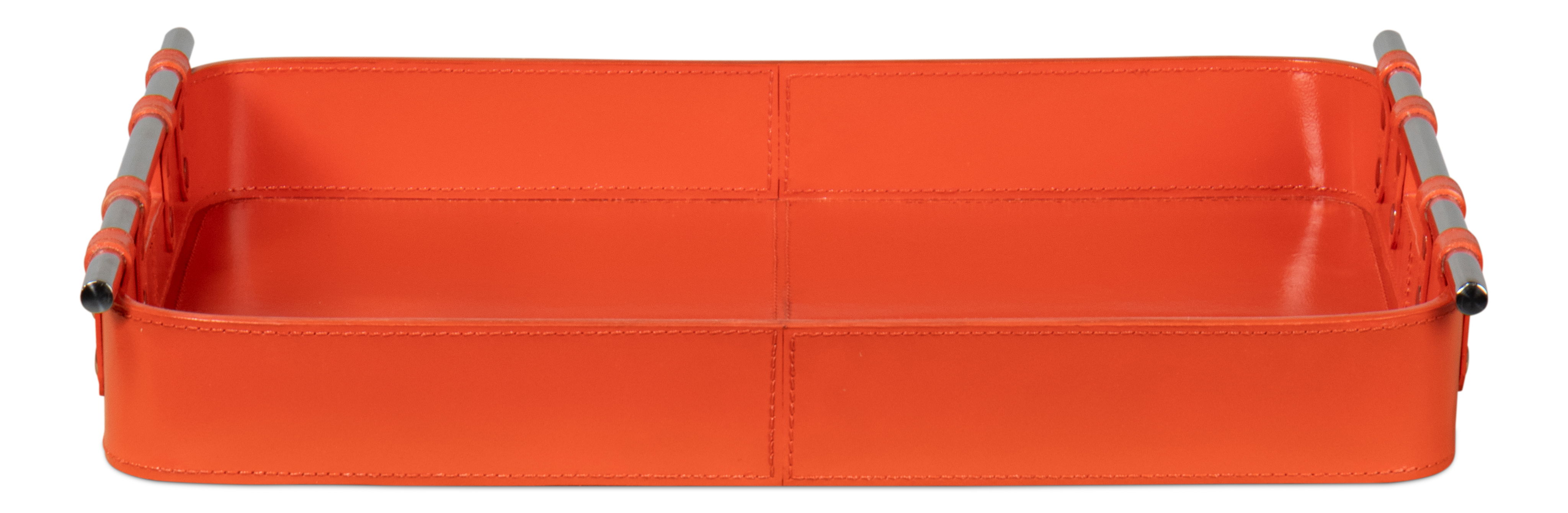 Safari Leather Tray, Orangeade large image 