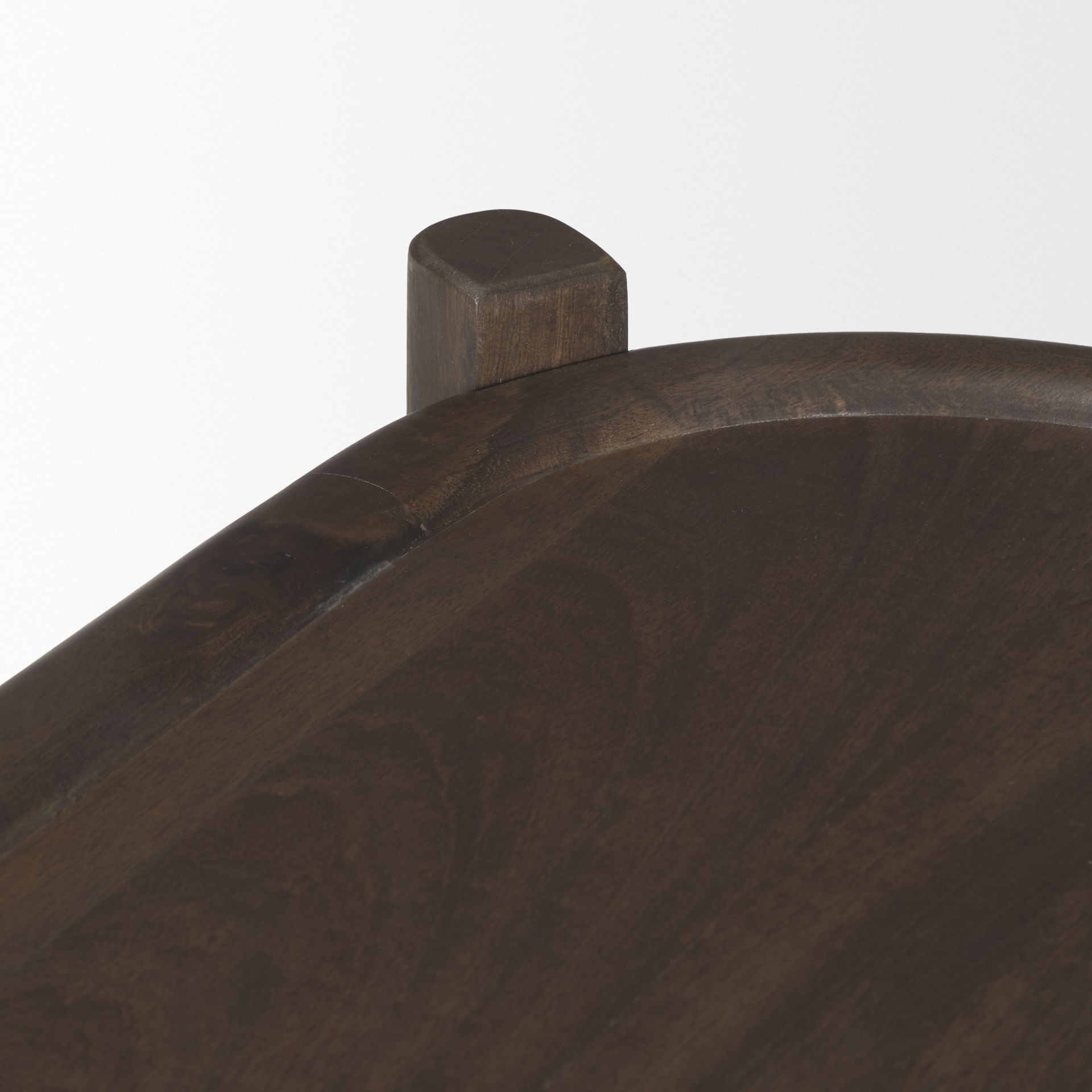 Romi Dark Brown Wood with 3 Shelves Oval Console Table, by Mercana, 80" length x 19" width x 30" height View 7