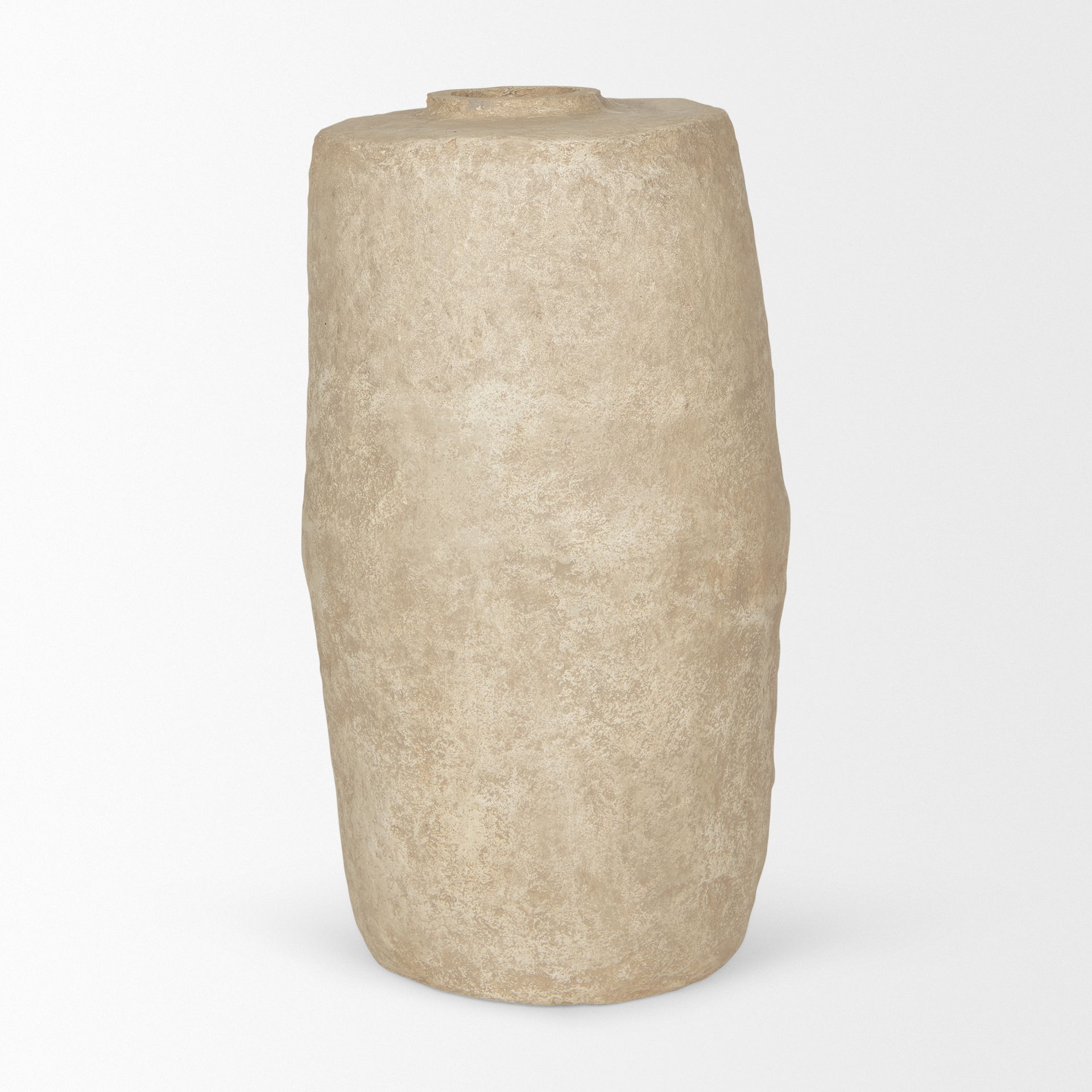 Rama Large Beige Paper Mache Floor Vase, by Mercana, 19" length x 19" width x 33" height View 4