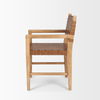 Shane Brown Wood with Woven Brown Leather Dining Armchair thumbnail 4