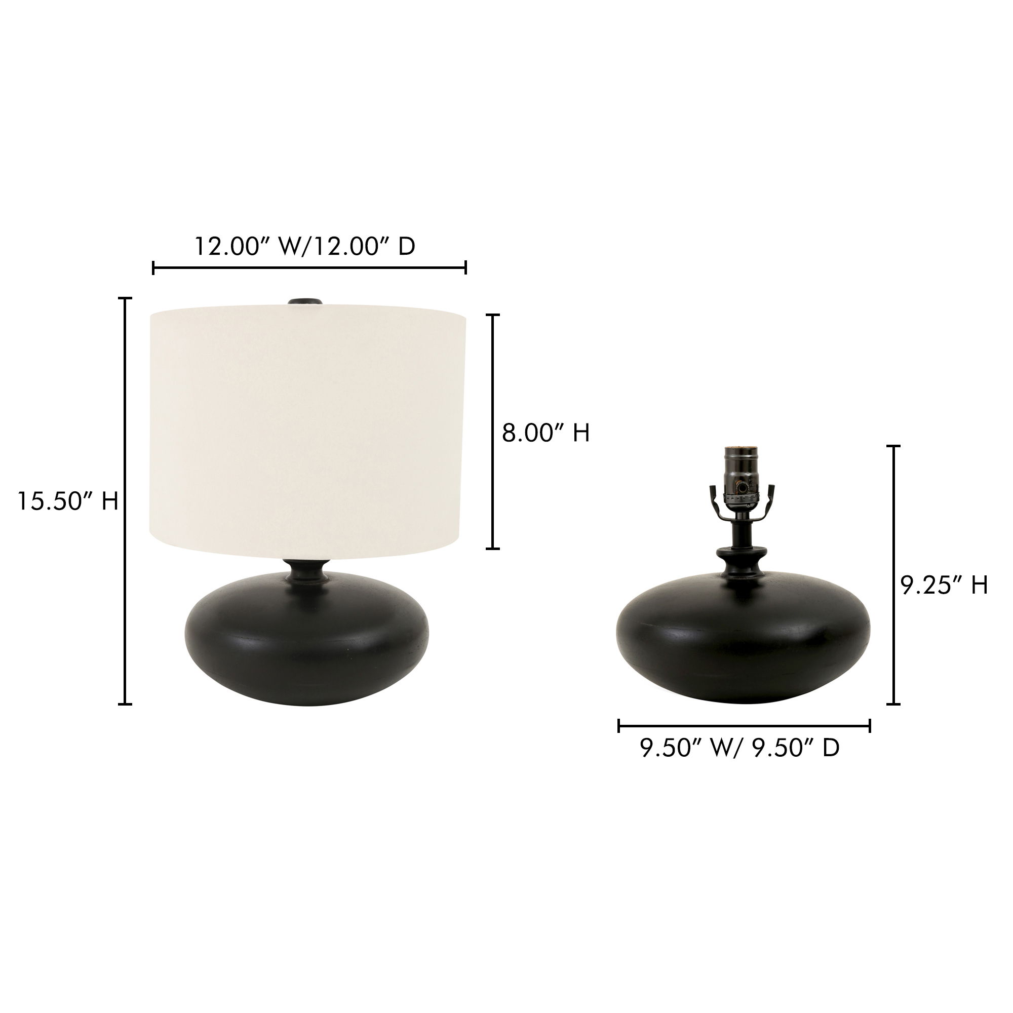 Evie Table Lamp Black large image 