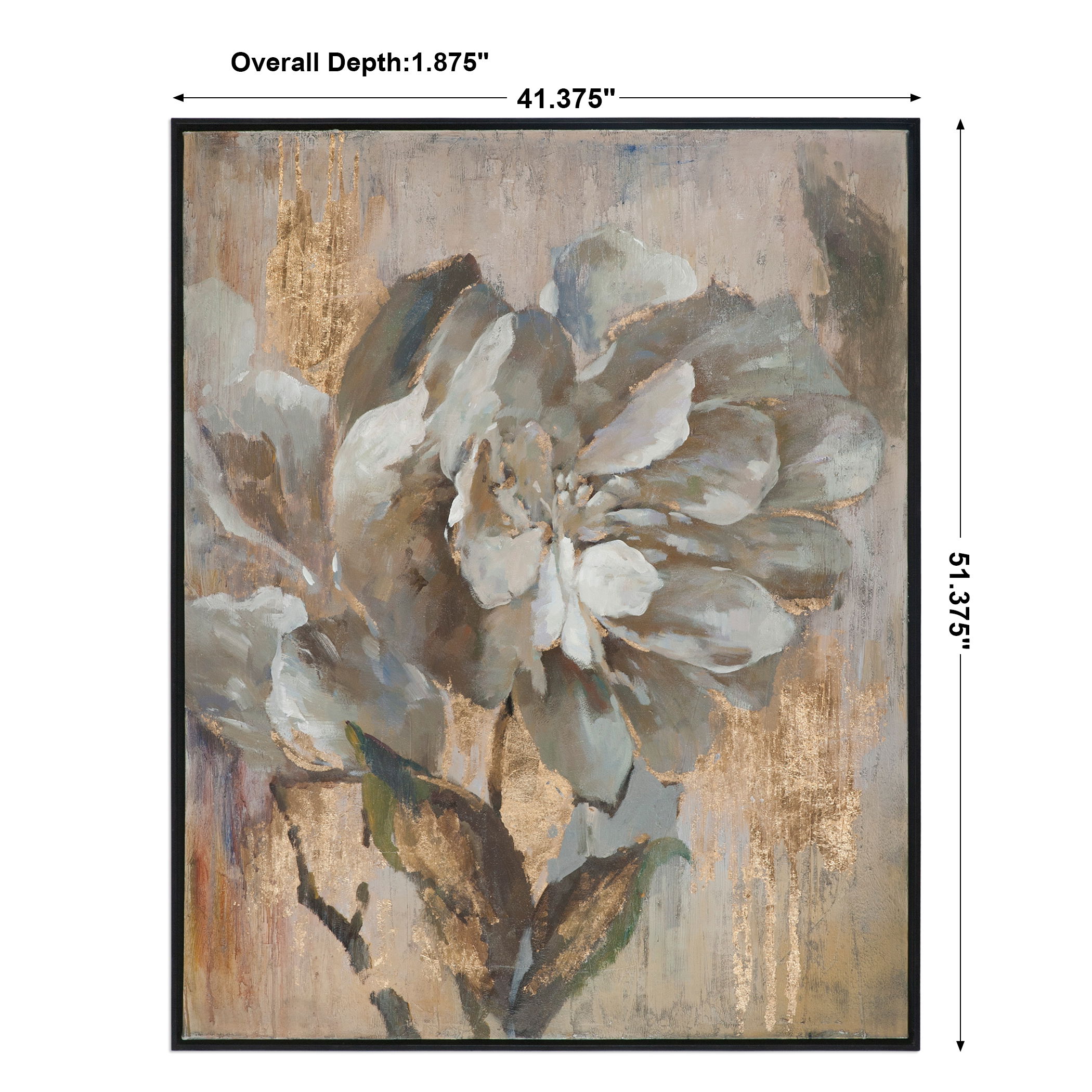 Dazzling Floral Art, Painting by Uttermost, 41.37" width x 51.37" height x 1.87" depth View 3