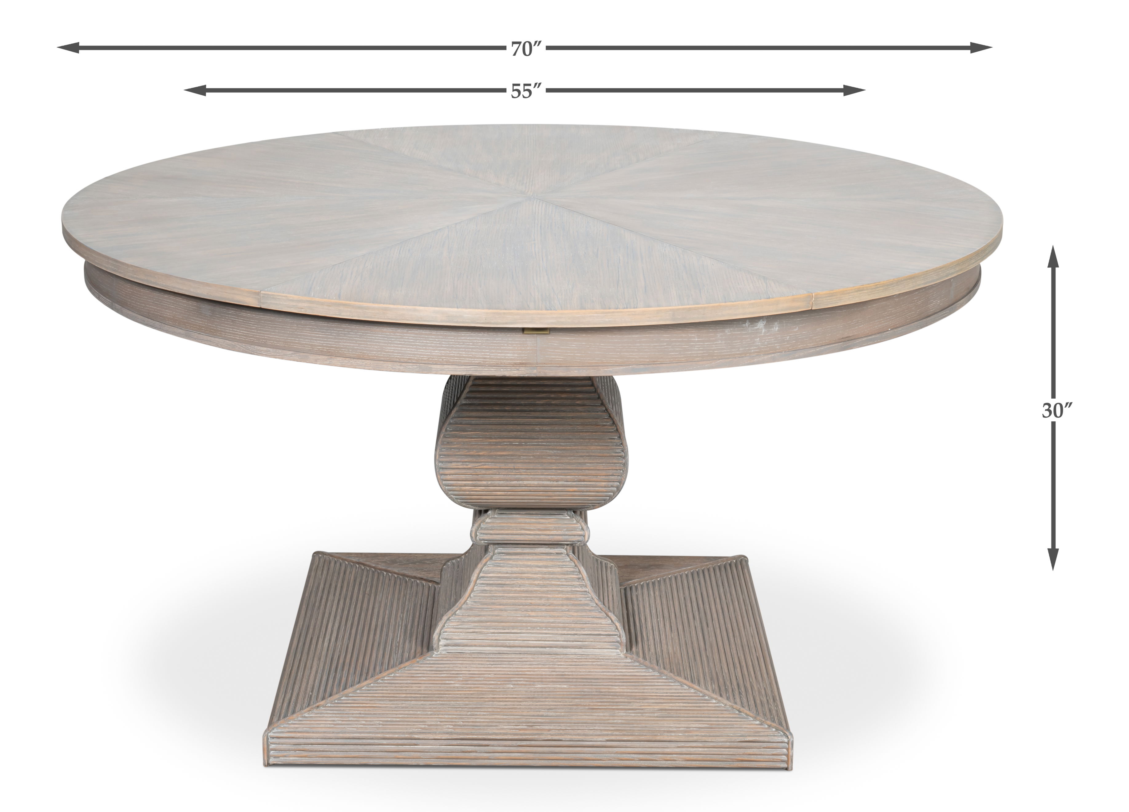 Kelso Jupe Dining Table,Moonskin,M, by Sarreid, 55" length x 55" width x 30" height View 13