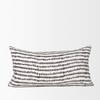 Jenna 14x26 Cream/Black Print Linen Lumbar Decorative Pillow Cover, by Mercana, 14" length x 26" width x 0.2" height thumbnail 6